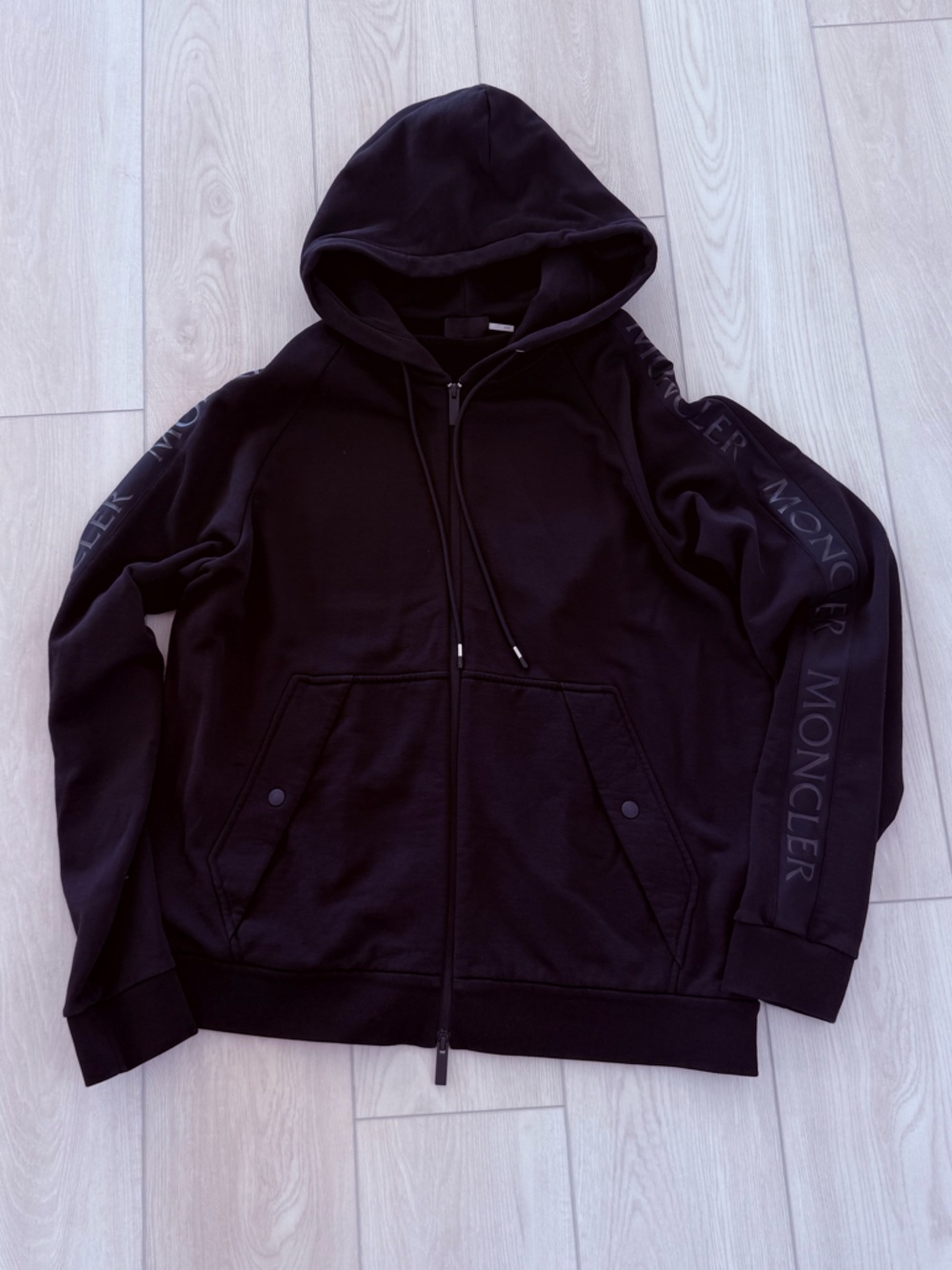 Moncler Zip-Up Sweatshirt with Sleeve Logo
